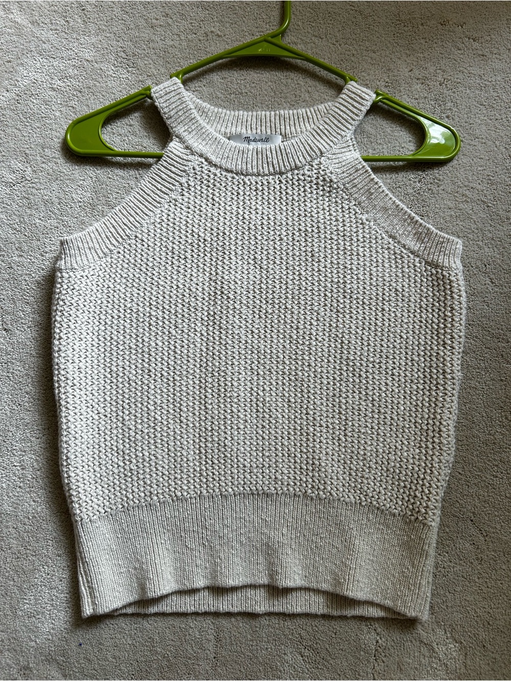 Madewell Cream Knit Halter Tank Top